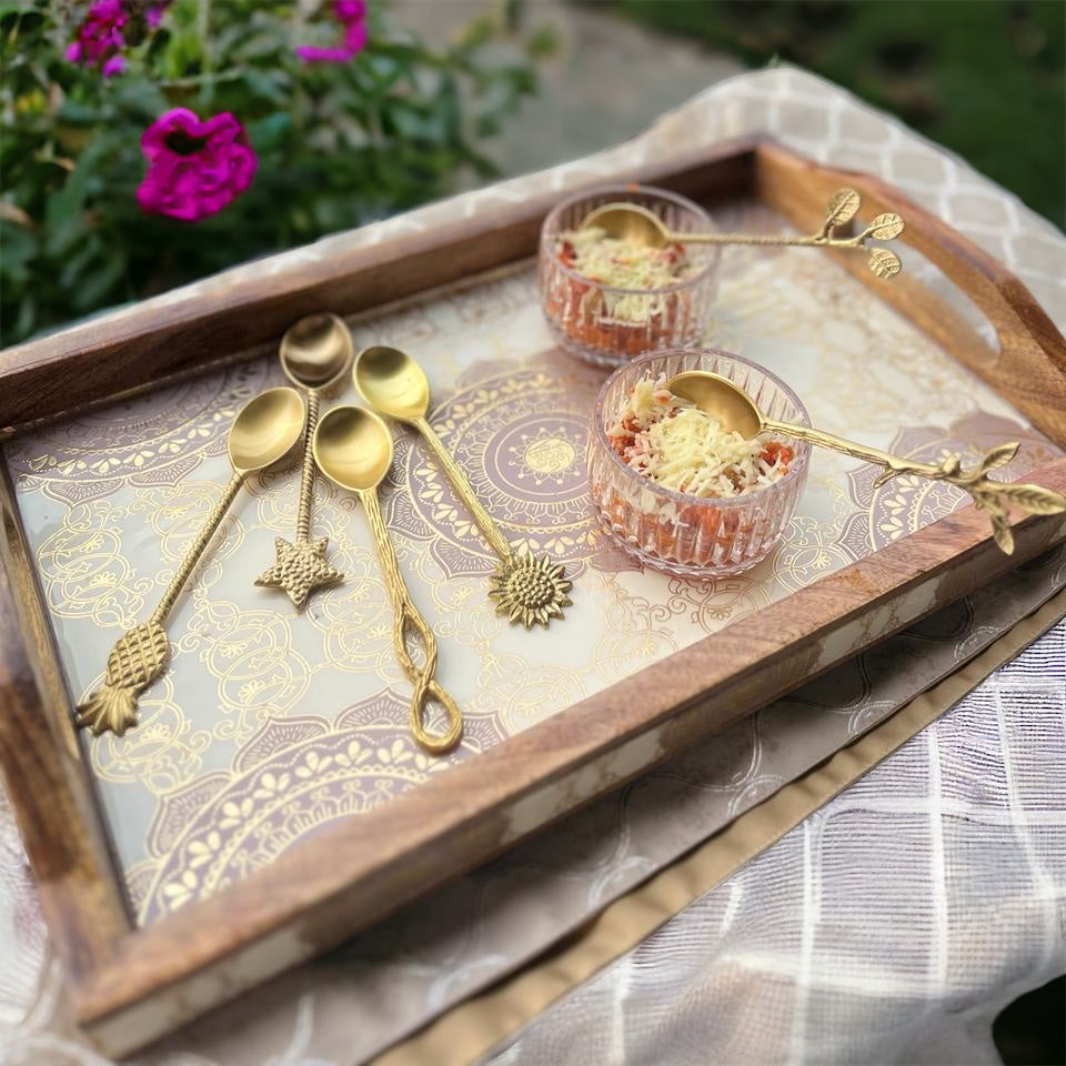 Mitháas - Brass Desset Spoons, Set of 6