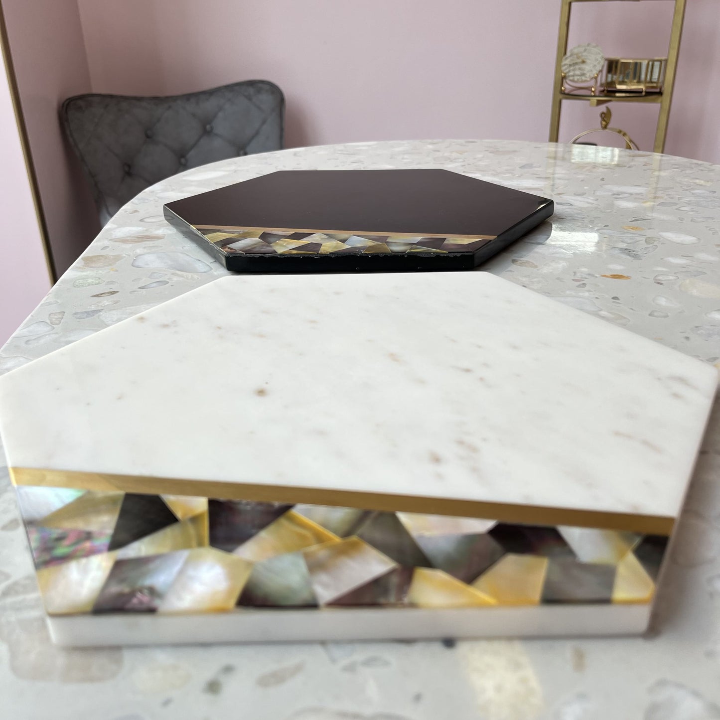 Aikám Marble Inlay Cheese/Cake Platter