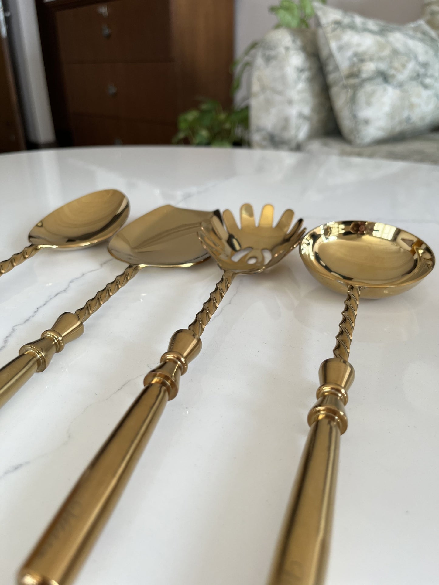 Amála Brass Serving Spoons - Set of 4