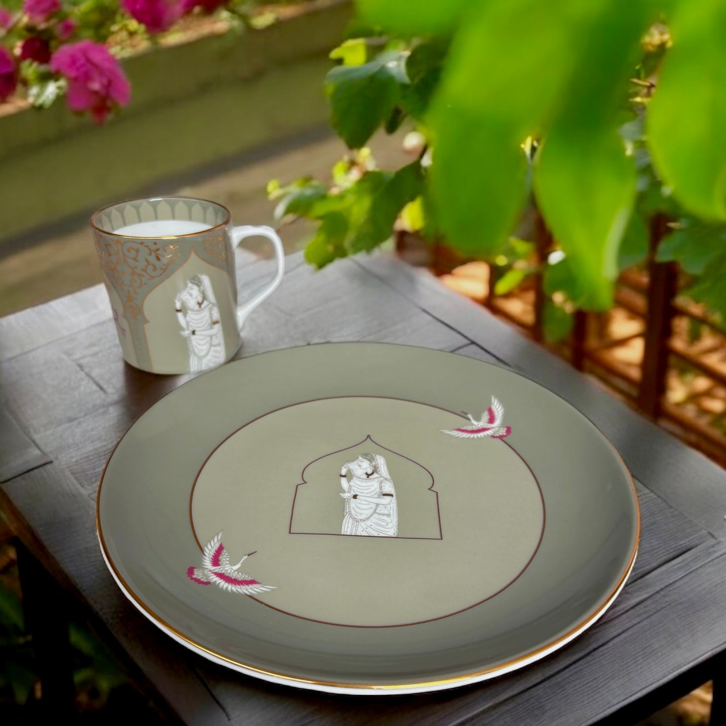 Behruz Side/ Snack Plate- Set of 2 in fine porcelain