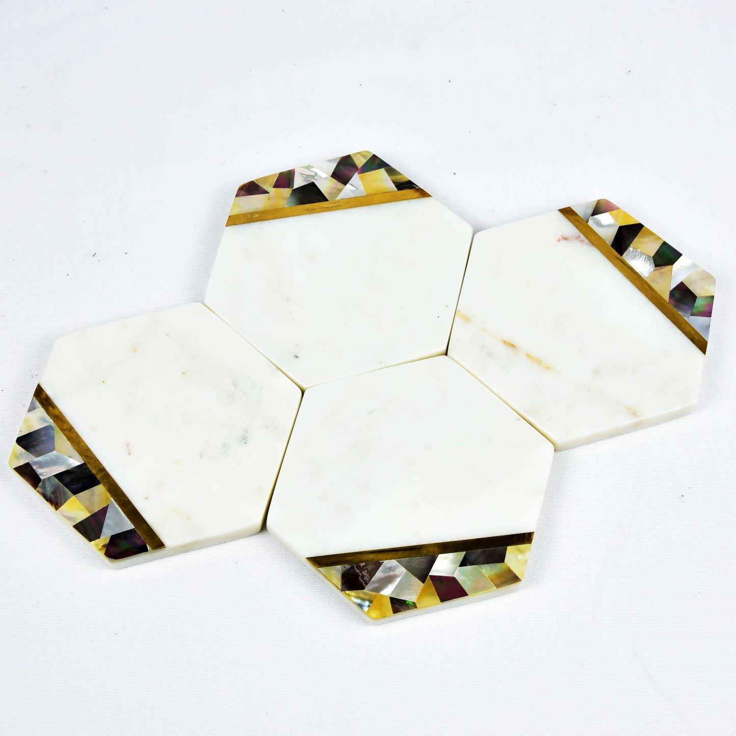 Aikám Marble Inlay Coaster - Set of 4