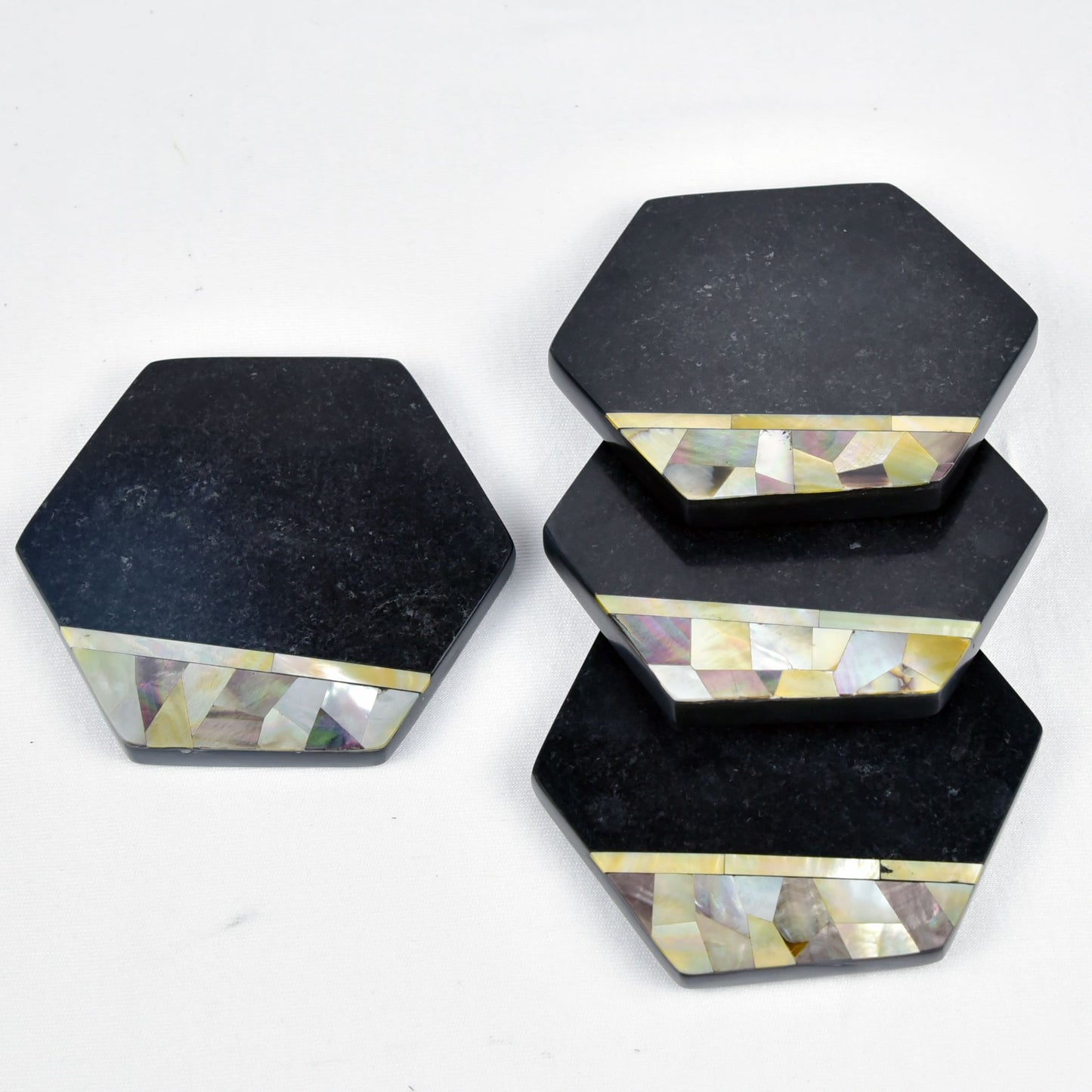 Aikám Marble Inlay Coaster - Set of 4