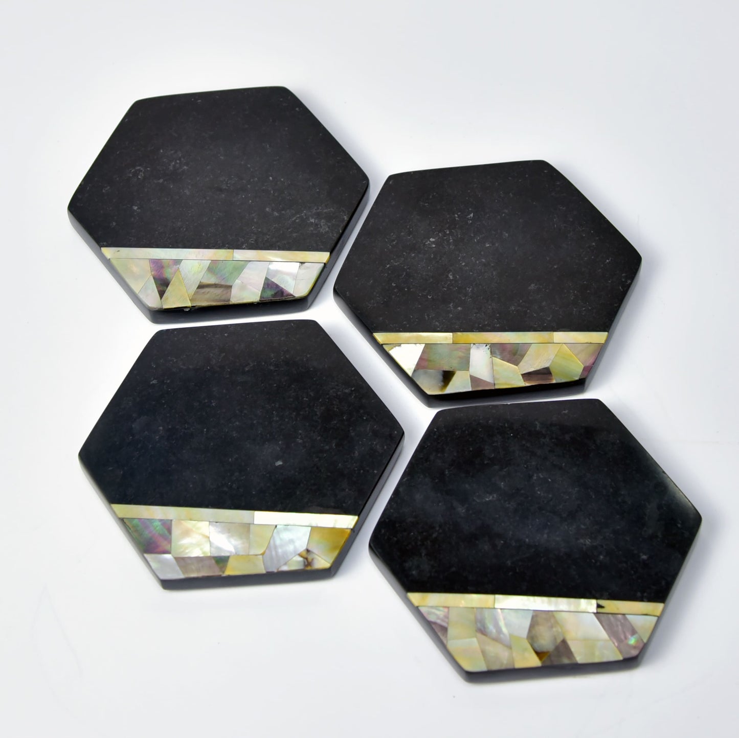 Aikám Marble Inlay Coaster - Set of 4