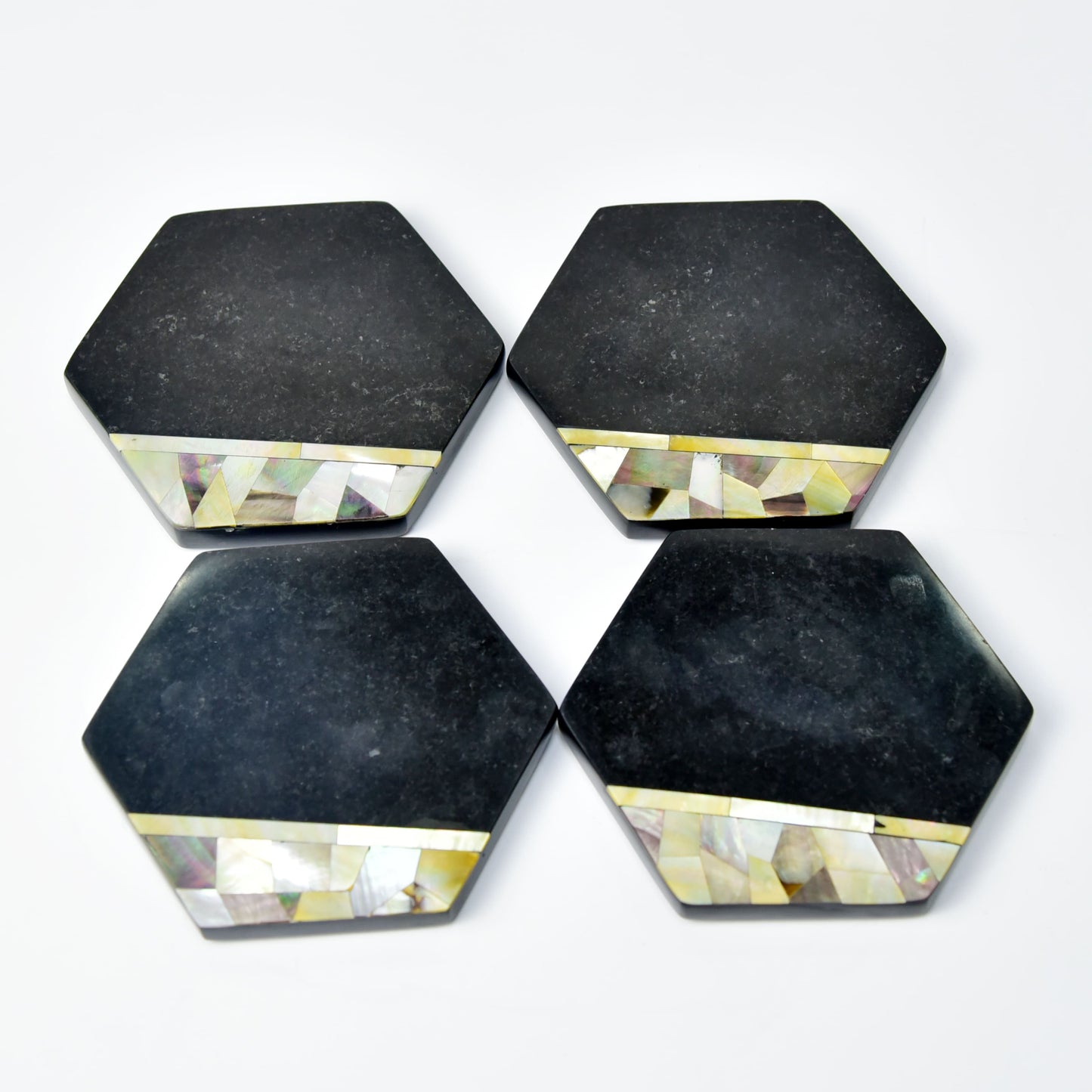 Aikám Marble Inlay Coaster - Set of 4