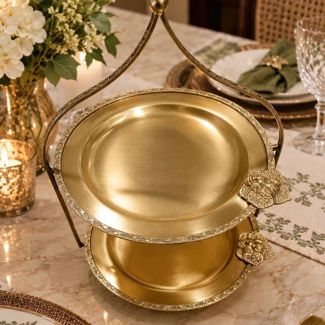 Shahgul — The Regal Two-Tier Brass Platter