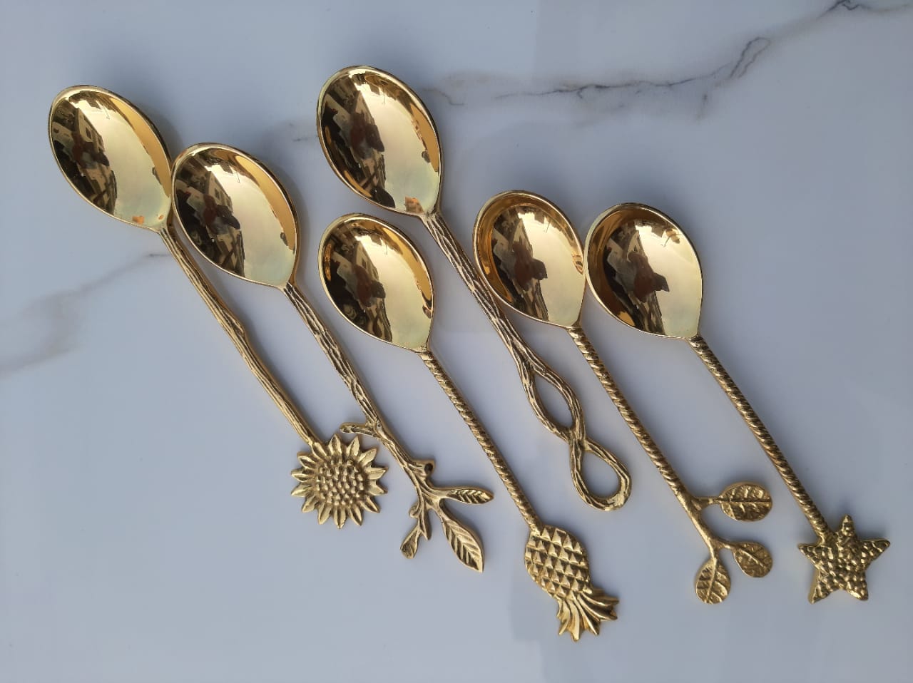 Mitháas - Brass Desset Spoons, Set of 6