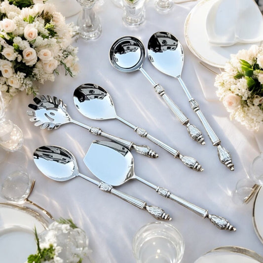 Amála - Chandi set of 6 Serving Spoons in brass