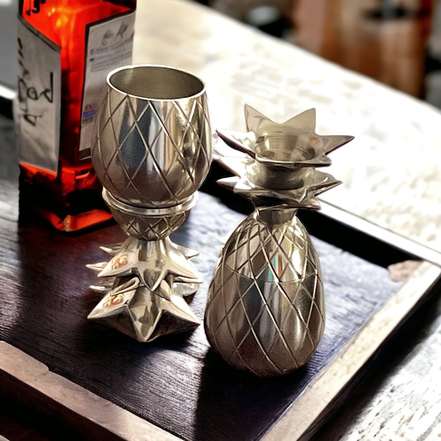 Suróor - Set of 2 mini glasses in brass