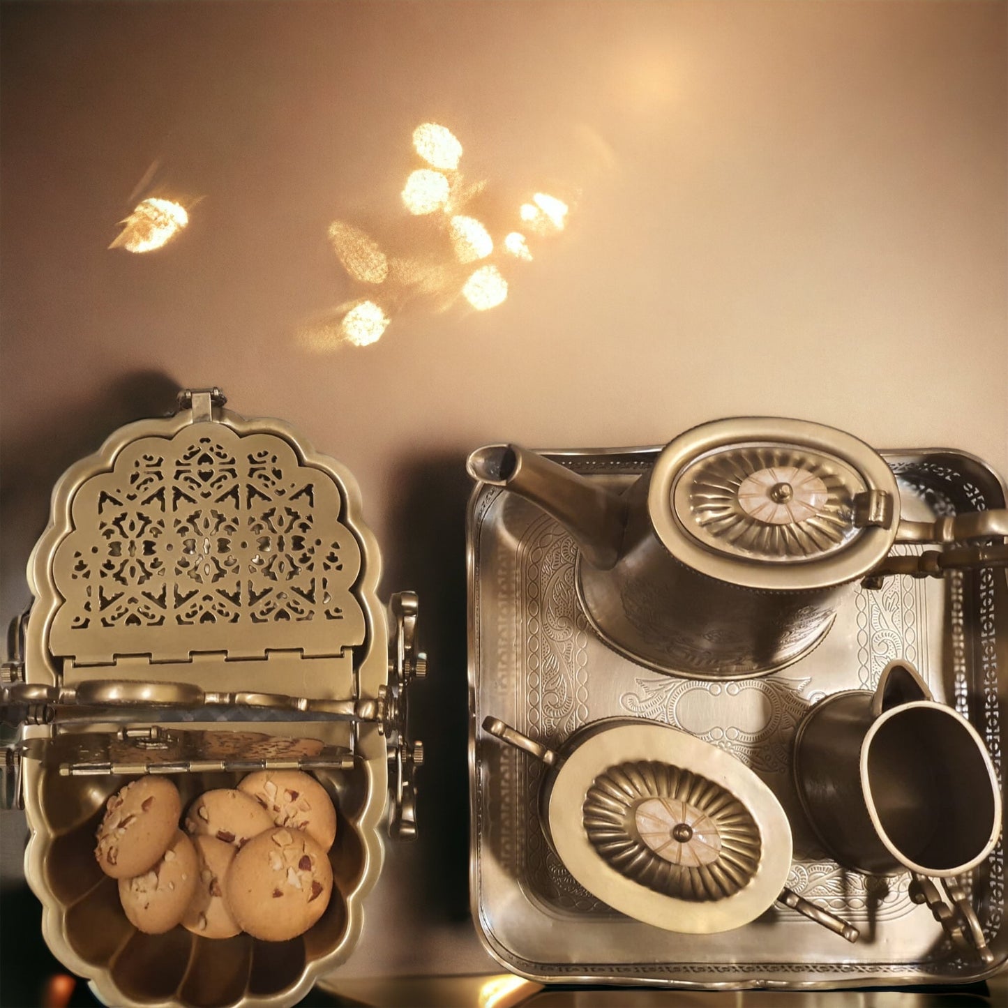 Méhfil-é-Jashn - 3 piece tea set made in brass