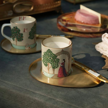 Firdaus - Set of 2 Fine Porcelain Tea Cups with 24 Kt Gold