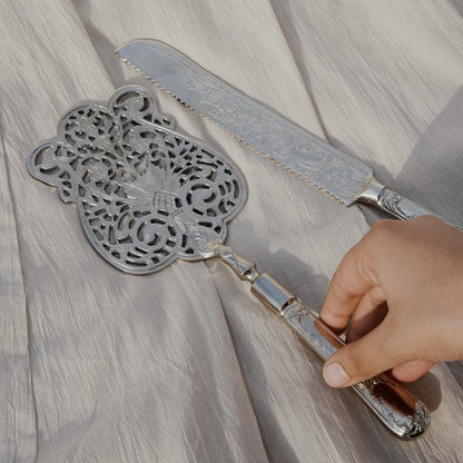 Zahra Naqsh - Set of 2 Brass Cake Server