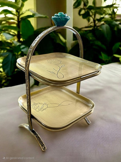 Zarista – Brass Two-Tier Platter