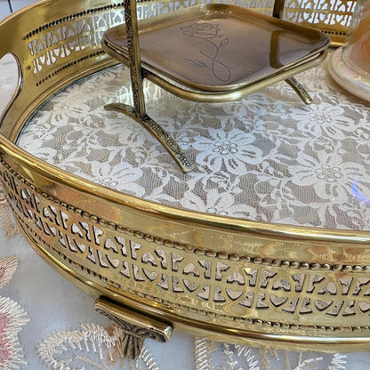 Názm - Brass tray with delicate fabric