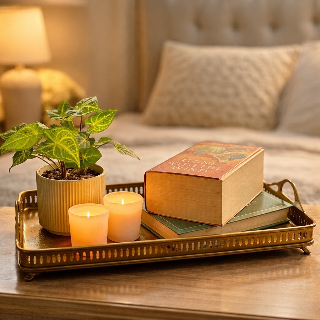 Naźm Baagh – Handcrafted Brass Tray