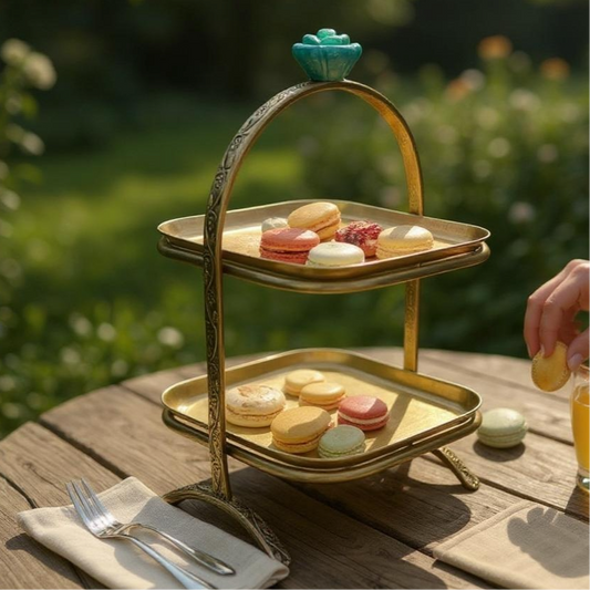 Zarista – Brass Two-Tier Platter