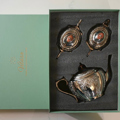 Mehfil-e-Naqsh - A Royal 3-Piece Brass Tea Set