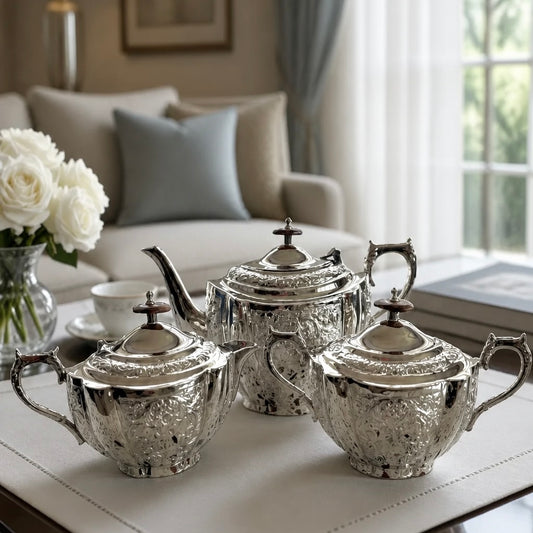 Mehfil-e-Naqsh - A Royal 3-Piece Brass Tea Set