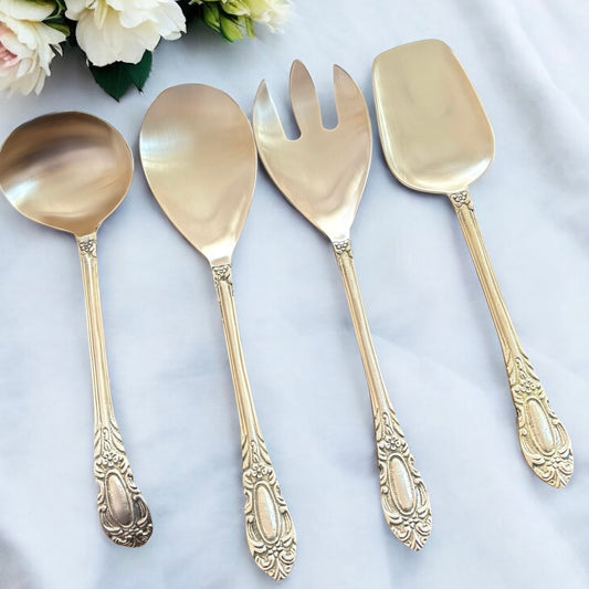 Ruáab - Set of 4 Serving Spoons in Brass