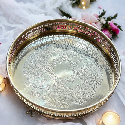 Názm Round -Solid Brass Tray