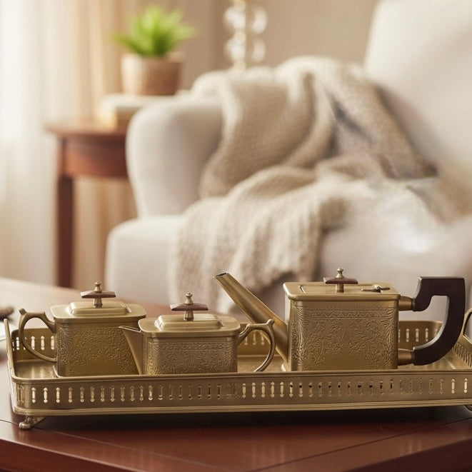Mehfil-e-Ruhani - A Handcrafted Brass Tea Ensemble
