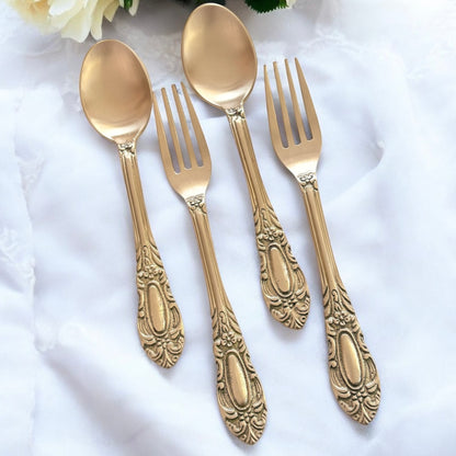 Ruáab - 12 pc Spoons & Forks set in Brass