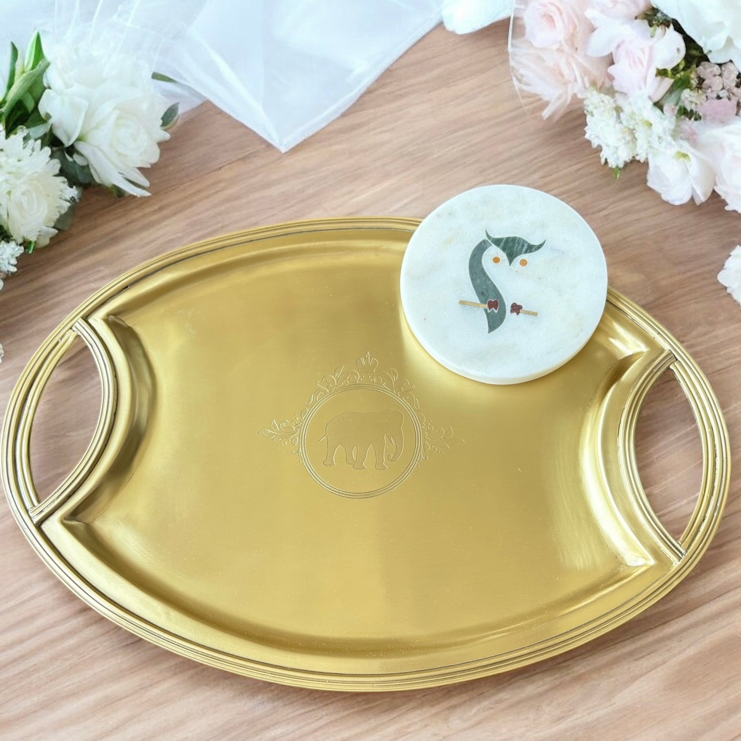 Názm Péru - Oval Brass Tray