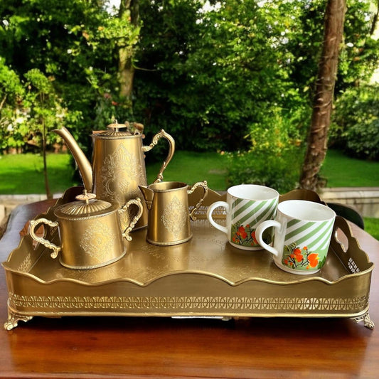 Méhfil-é-Jashn - 3 piece tea set made in brass