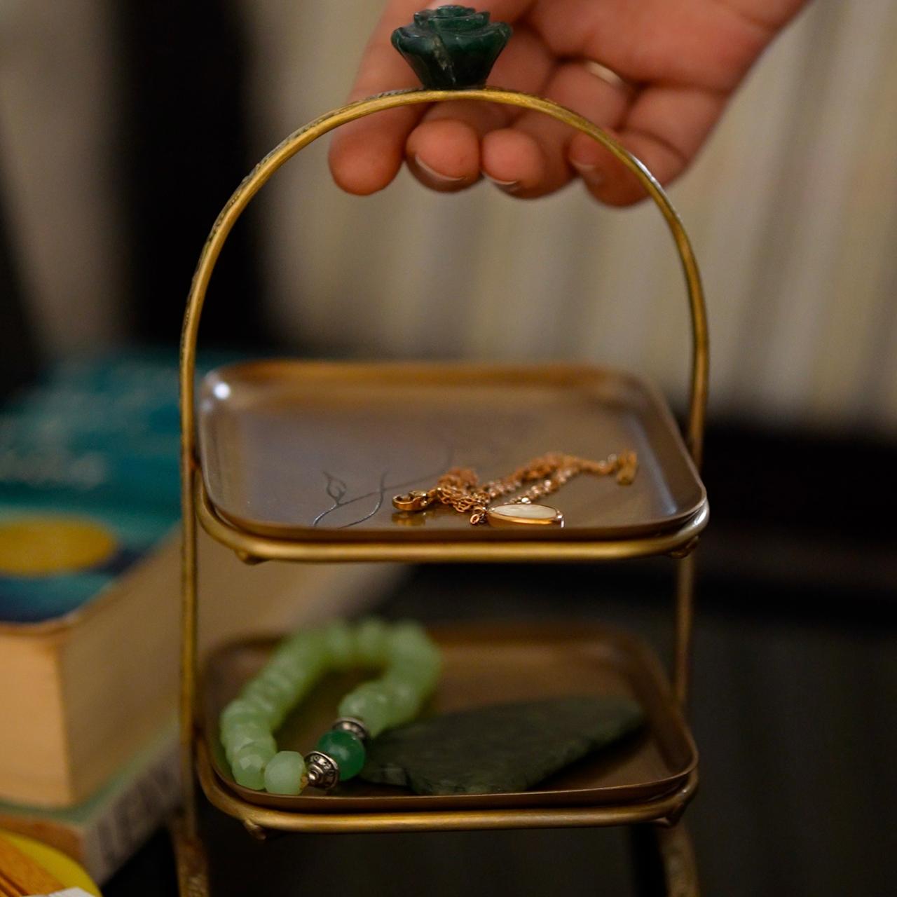 Zarista – Brass Two-Tier Mini Platter