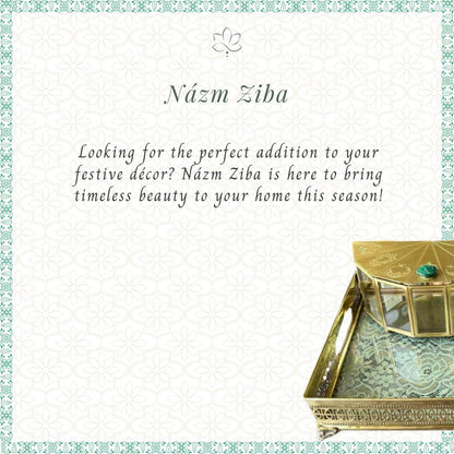 Názm Ziba - Rectangle Brass tray with delicate fabric