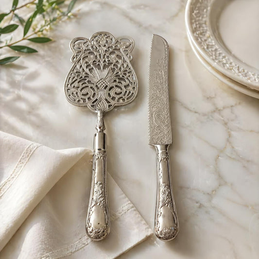 Zahra Naqsh - Set of 2 Brass Cake Server