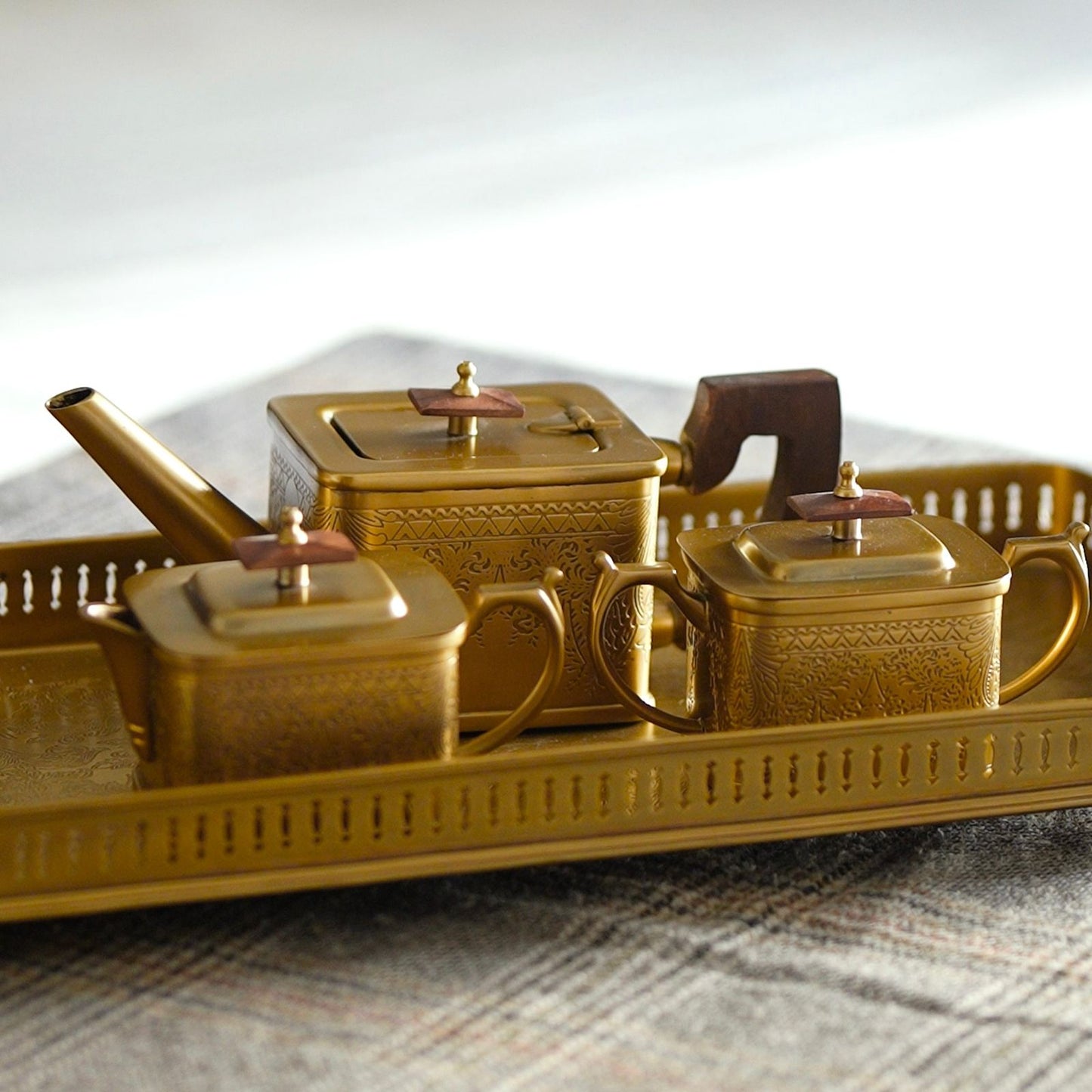 Mehfil-e-Ruhani - A Handcrafted Brass Tea Ensemble
