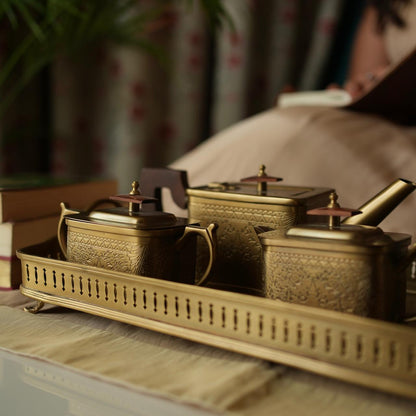 Mehfil-e-Ruhani - A Handcrafted Brass Tea Ensemble