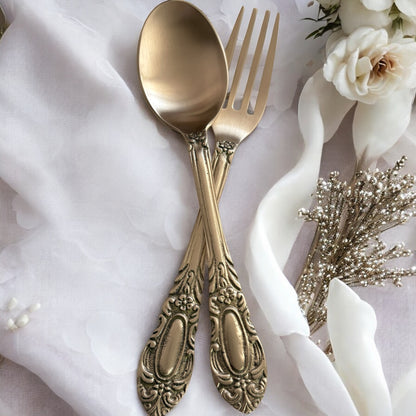 Ruáab - 12 pc Spoons & Forks set in Brass