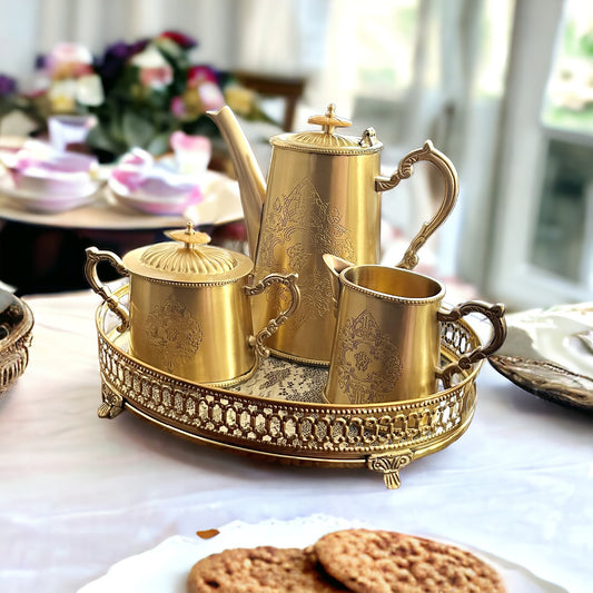 Méhfil-é-Jashn - 3 piece tea set made in brass