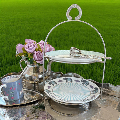 Zerqa — The Two-Tier Brass & Porcelain Platter