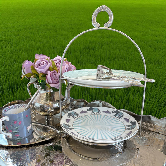 Zerqa — The Two-Tier Brass & Porcelain Platter