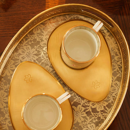 Názm - Brass tray with delicate fabric