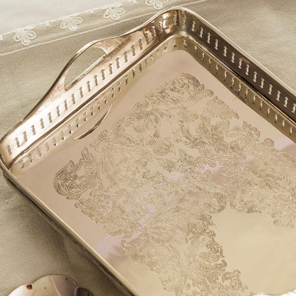 Naźm Baagh – Handcrafted Brass Tray