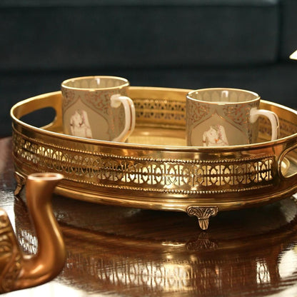 Názm - Brass tray with delicate fabric