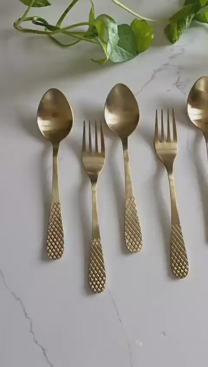Matsya - Flatware in matt gold finish