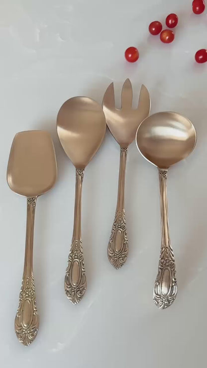 Ruáab - Set of 4 Serving Spoons in Brass