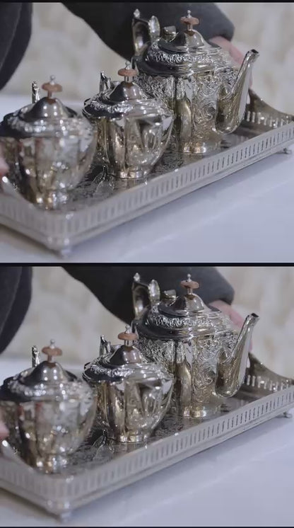 Mehfil-e-Naqsh - A Royal 3-Piece Brass Tea Set