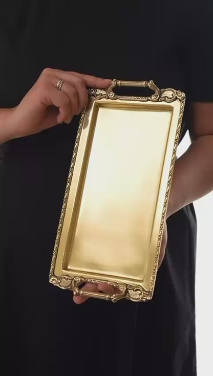 Naźm Zarifa - Rectangle Brass Tray